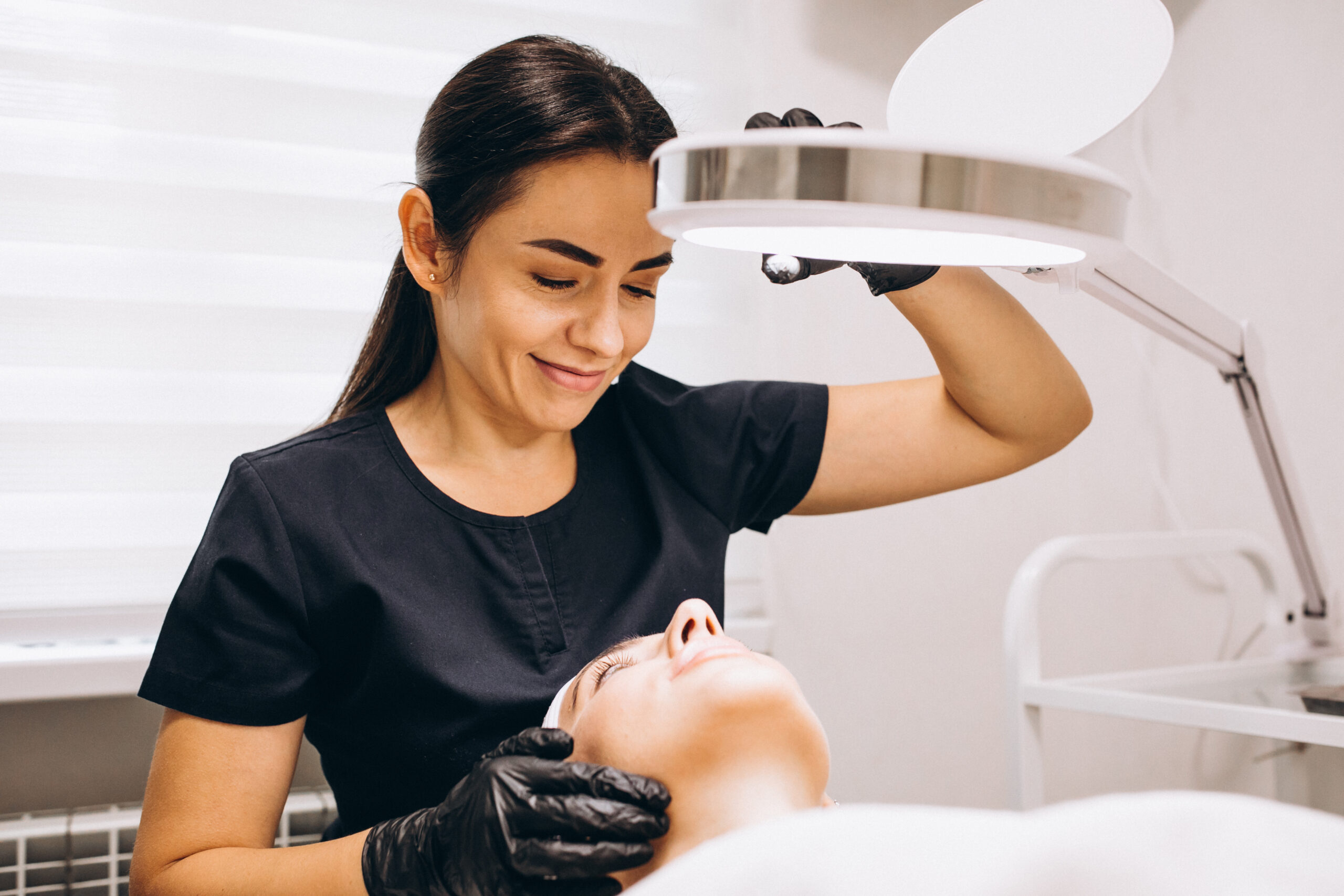 Woman making beauty procedures at a beauty salon